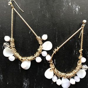 2/$12 Beautiful white and gold earrings